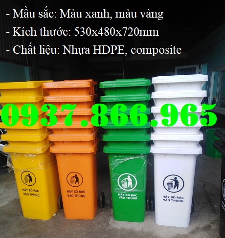 Thùng rác trường học, thùng rác tại xí nghiệp, thùng rác công cộng, xe gom rác 120l