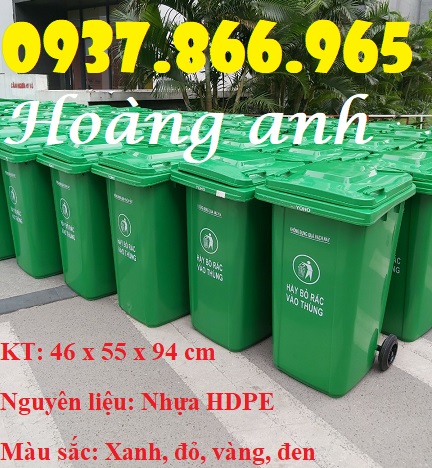 Thùng gom rác có bánh xe, thùng rác nhựa 120l, thùng rác nhựa HDPE, thùng rác công cộng, t