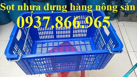 Thùng nhựa có quai xách HS011, thùng nhựa rỗng, sọt nhựa đựng thanh long