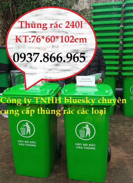 Thùng rác 240l, thùng rác nhựa HDPE, thùng rác nhựa composite