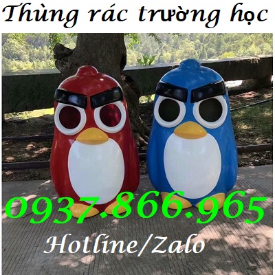 Thùng rác trong trường mầm non, cung cấp thùng rác hình thú trong công viên, thùng rác tro