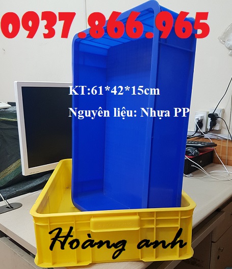 thùng nhựa HS 007, thùng nhựa đặc hình chữ nhật công nghiệp