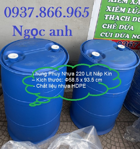 Bán phuy nhựa 220l, cung cấp thùng phuy số lượng lớn, thùng phuy tại miền bắc