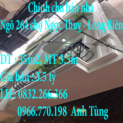 Chính chủ càn bán nhà ở ngõ 264 chợ Ngọc Thuỵ, Long Biên