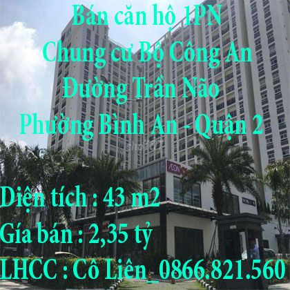 Bán căn hộ 1PN chung cư Bộ Công An (Trần Não, Q.2) giá 2 tỷ 350