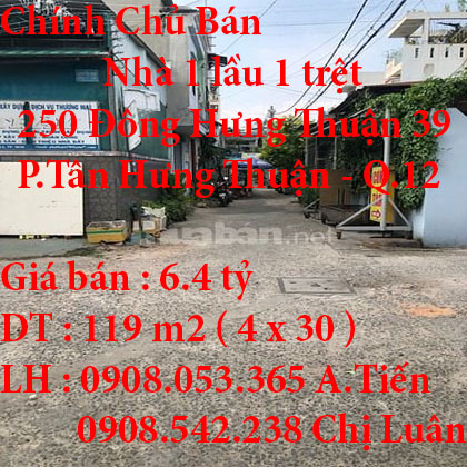 Chính Chủ Bán Nhà Quận 12 TP HCM