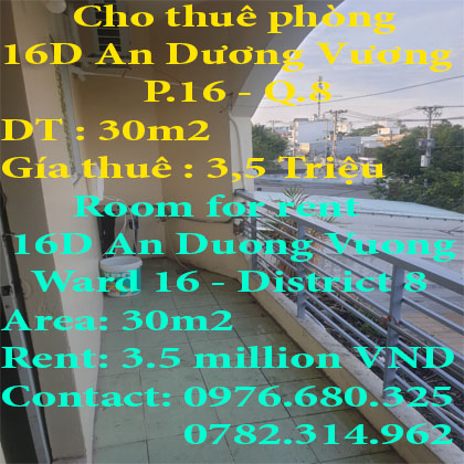 Cho thuê phòng tại Quận 8, TP. Hồ Chí Minh