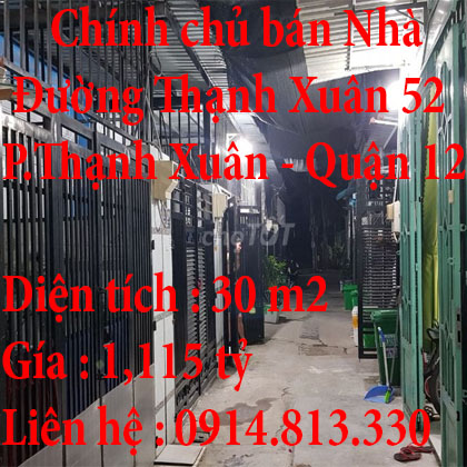 Chính chủ bán Nhà ở Thạnh Xuân 52