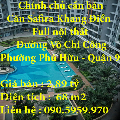 Chính chủ cần bán Căn Safira Khang Điền, Full nội thất ở Phường Phú Hữu, Quận 9, Tp Hồ