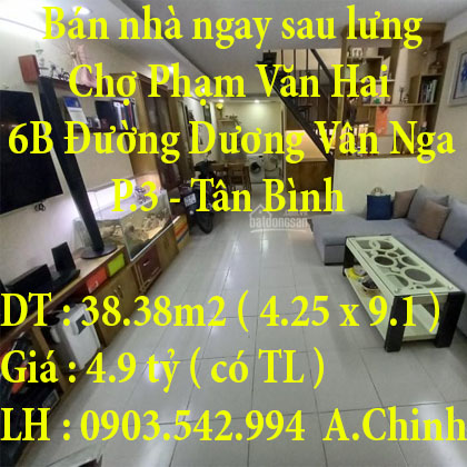 Bán nhà chợ ngay sau lưng chợ Phạm Văn Hai