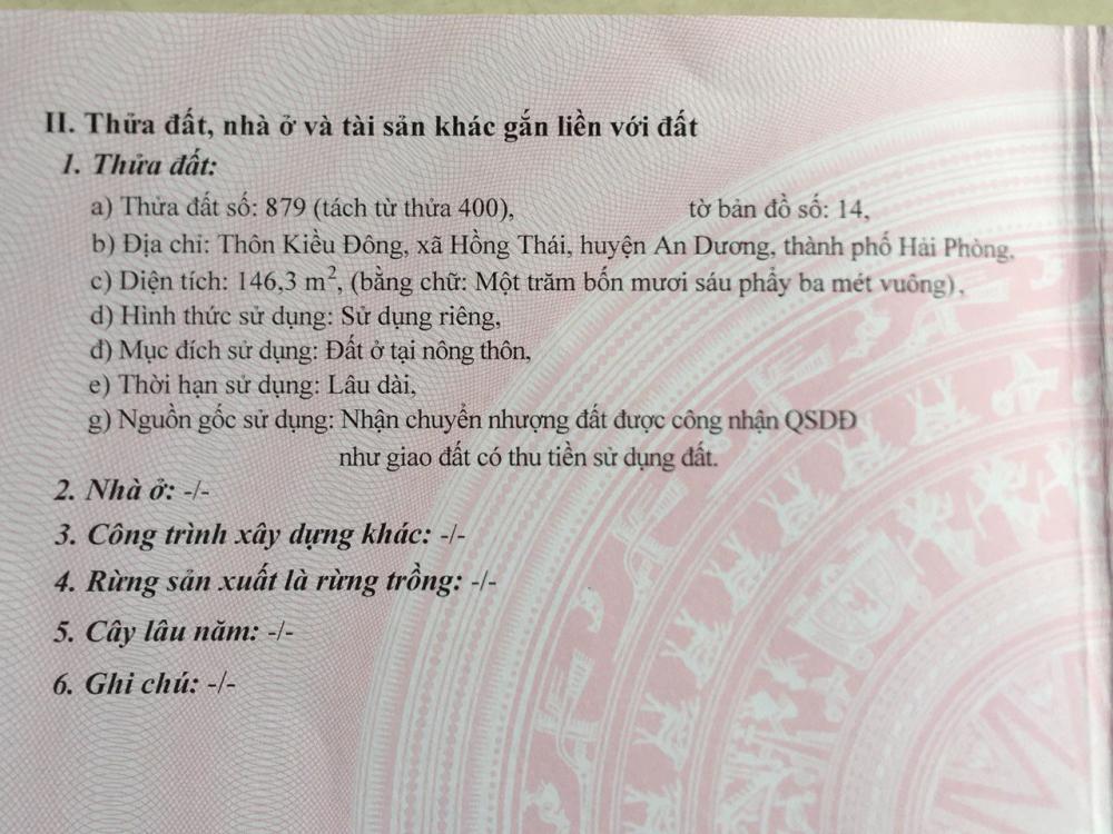 Sở Hữu Lô Đất Đẹp Tại Huyện An Dương,Thành Phố Hải Phòng.