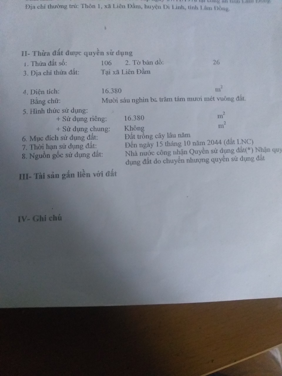 Chính Chủ Cần Bán 1,9Ha Vườn Cà Phê, Bơ Tại Di Linh, Lâm Đồng.