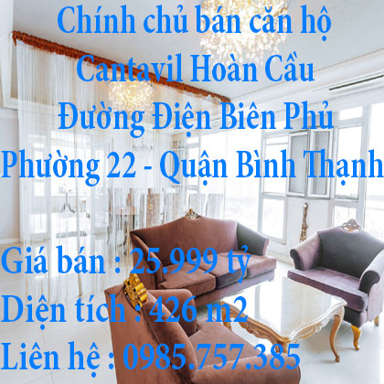 Chính chủ cần bán căn hộ 426m2 ở Phường 22 - Bình Thạnh, Tp Hồ Chí Minh