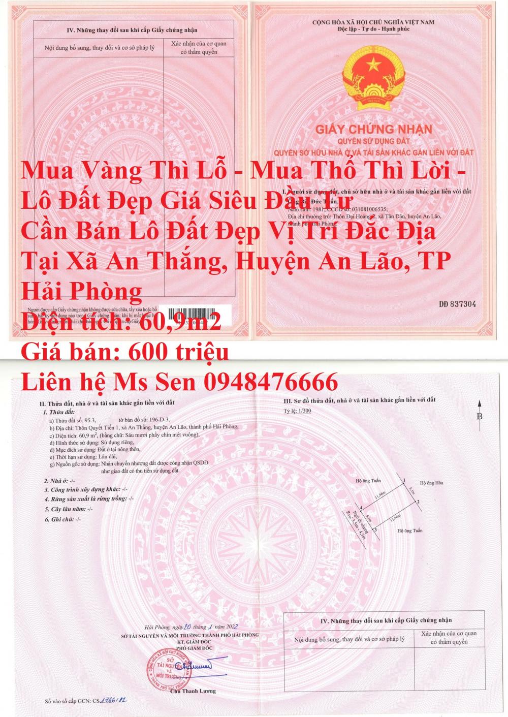 Mua Vàng Thì Lỗ - Mua Thổ Thì Lời - Lô Đất Đẹp Giá Siêu Đầu Tư