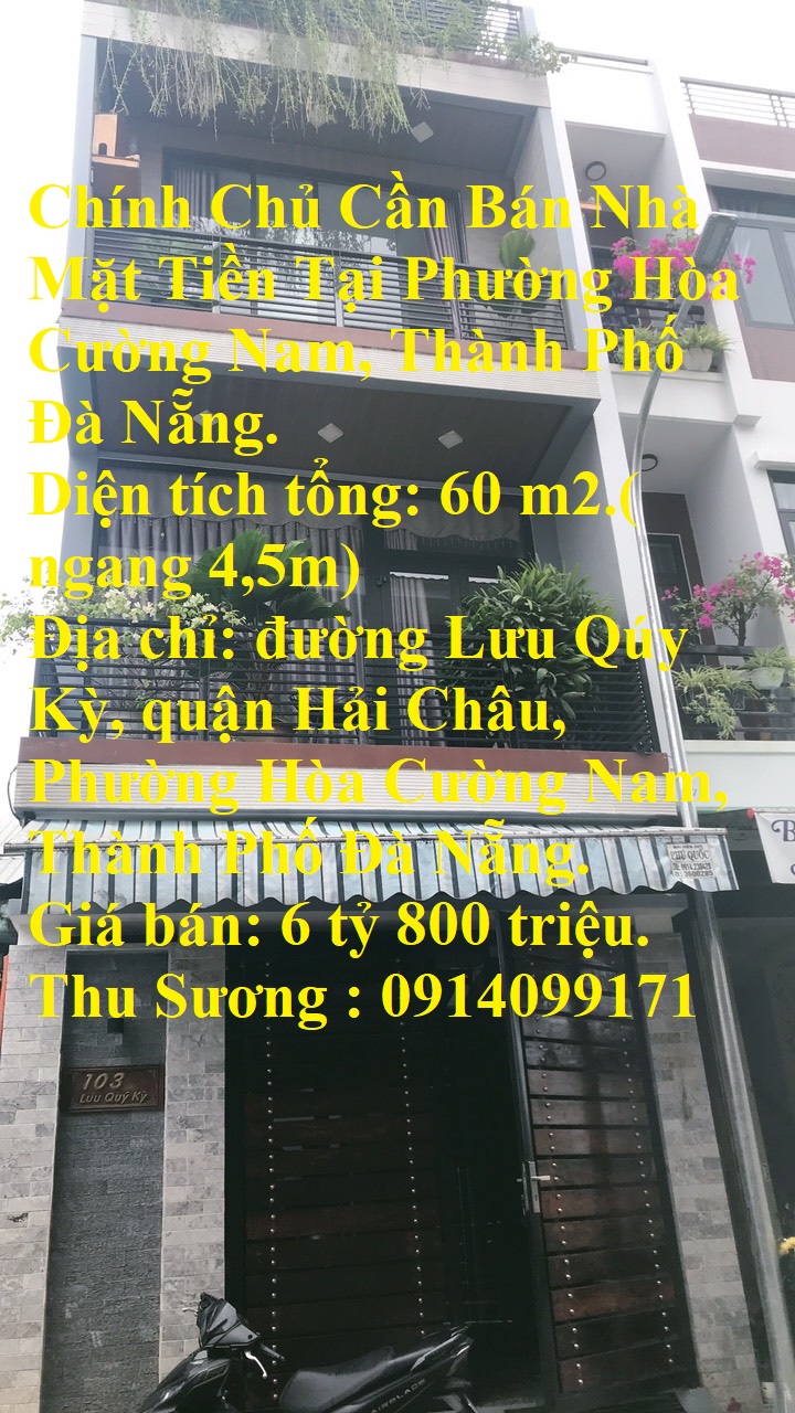 Chính Chủ Cần Bán Nhà Mặt Tiền Tại Phường Hòa Cường Nam, Thành Phố Đà Nẵng.