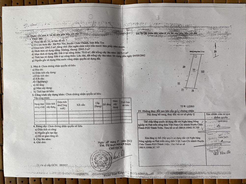 Chính Chủ Cần Bán Lô Đất Vị Trí Đẹp Tại Châu Thành, Bến Tre